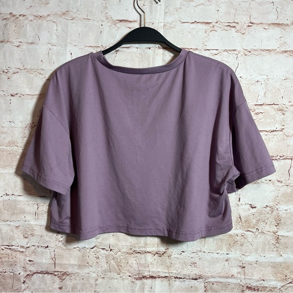 Have a nice day Purple short sleeve cropped T-shirt size small - Picture 4 of 5